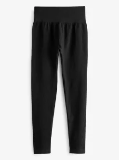 Next - Côtelé sans couture Taille haute Leggings Noir Clearance