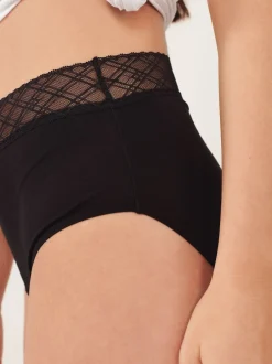 Next Noir - Culotte périodique à débit moyen 2 Pack Clearance