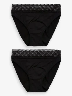 Next Noir - Culotte périodique à débit moyen 2 Pack Clearance