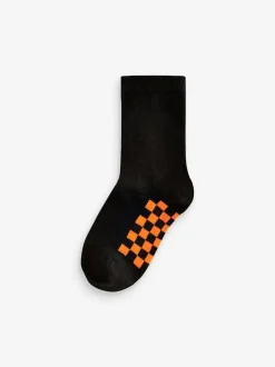 Next - Paquet de chaussettes en coton riche 7 Noir à damier New