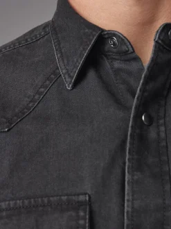 Next Noir - Denim Western 100% Cotton Manches longues Chemises Best