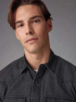 Next Noir - Denim Western 100% Cotton Manches longues Chemises Best