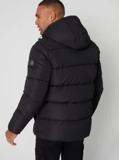 Threadbare Noir - Doudoune double couche imperméable à la douche