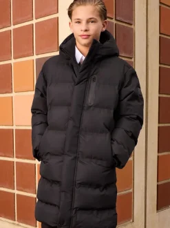 Next Noir - Doudoune imperméable à Gamme longue doublée de polaire (3-17ans) Best