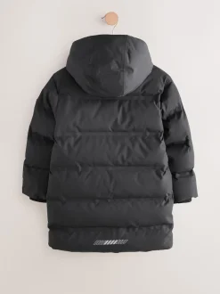 Next Noir - Doudoune imperméable à Gamme longue doublée de polaire (3-17ans) Best