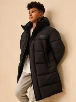 Next Noir - Doudoune longue Résistant à la douche (3-17ans) Outlet