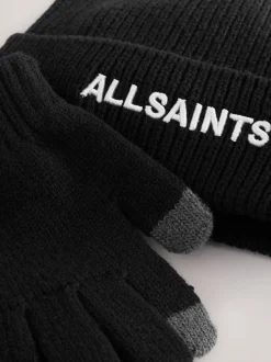 smALLSAINTS Noir - Ensemble bonnet et gants logo Sale