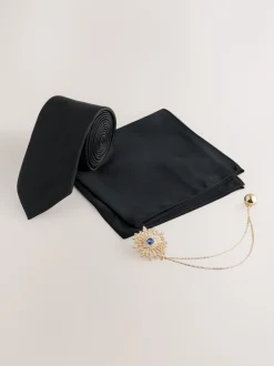 Next Noir - Ensemble Cravates et pochettes