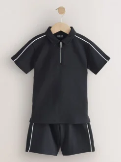 Next Noir - Ensemble polo et short à col zippé (3-16 ans) Online