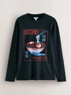 Next Noir - Ensemble pyjama graphique en jersey à manches longues