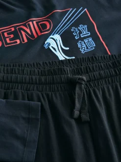 Next Noir - Ensemble pyjama graphique en jersey à manches longues