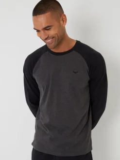 Threadbare - Ensemble pyjama Blend manches longues Noir Discount