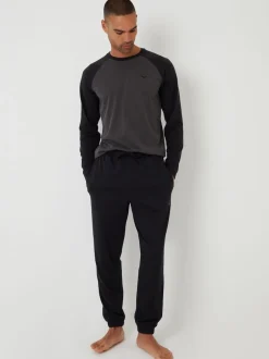 Threadbare - Ensemble pyjama Blend manches longues Noir Discount