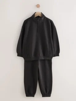 Next Noir - Ensemble sweat et jogging en coton riche à col cheminée (3-16ans) Clearance