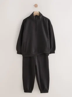 Next Noir - Ensemble sweat et jogging en coton riche à col cheminée (3-16ans) Clearance