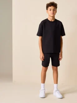 Next Noir - Ensemble t-shirt et short épais décontracté (3-16ans)