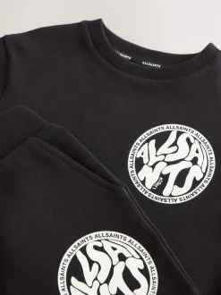 smALLSAINTS Noir - Ensemble t-shirt et short en molleton Distortion Best