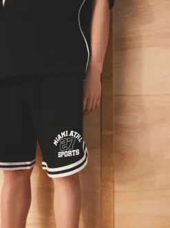 Next Noir - Ensemble t-shirt et short universitaire (3-16ans) Outlet