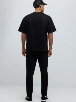 River Island Noir - Ensemble t-shirt et jogging boxy