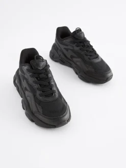 Next Noir - Entraîneurs en dentelle élastique Discount