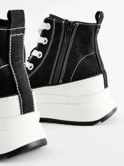 Next Noir - Extra Chunky Lace-Up With Zip Trainers Best