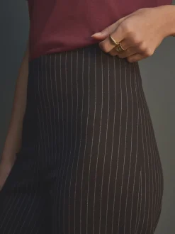 Next Noir à fines rayures - Pantalon ample en jersey point de Rome lissant Discount