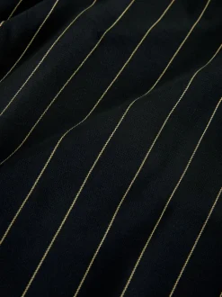 Next Noir à fines rayures - Pantalons à jambe large à taille