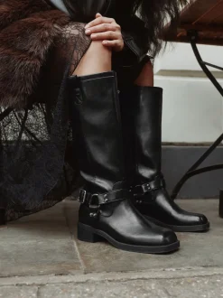 Next Noir - Forever Comfort® Bottes motardes à genoux Discount