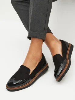 Next Noir - Forever Comfort® Brogue Detail Chunky Sole Loafers