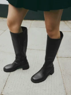 Next Noir - Forever Comfort® Chunky Heeled Round Toe Knee High Bottes