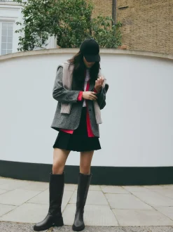 Next Noir - Forever Comfort® Chunky Heeled Round Toe Knee High Bottes