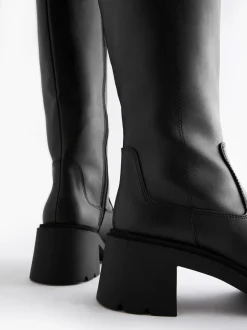 Next Noir - Forever Comfort® Chunky Heeled Round Toe Knee High Bottes