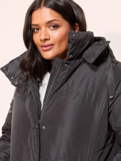 Friends Like These Noir - Doudoune gamme longue à capuche Discount