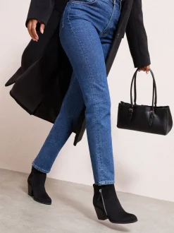 Friends Like These Noir - bottines cubaines en faux suède à talons empilés Sale