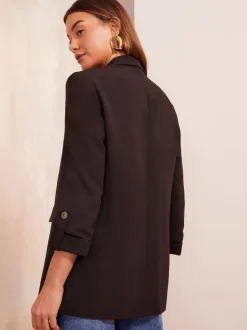 Friends Like These - Bord à bord habillé Détail des manches Blazer Noir Hot