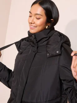 Friends Like These Noir - Doudoune gamme longue à capuche