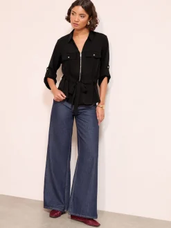 Friends Like These Noir - chemise de style utilitaire à nouer à la taille New