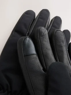 Next Noir - Gants de ski avec cuir Sale