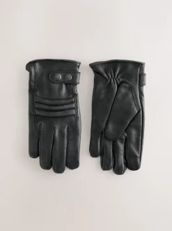 Next Noir - Gants motard en cuir Sale