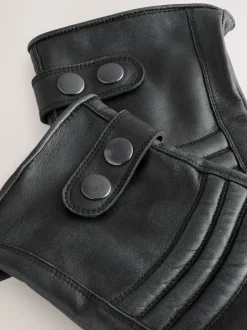 Next Noir - Gants motard en cuir Sale