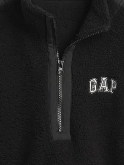 Gap Noir - Polaire raccourcie oversize en sherpa à demi-fermeture éclair Online