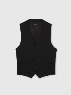 Reiss Noir - Gilet Promise habillé en laine Blend Best
