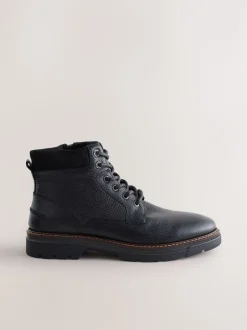 Next Noir - Grandes Bottes zippées en cuir Clearance
