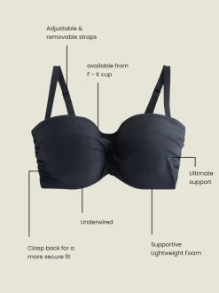 Next Noir - Haut de bikini bandeau DK Twist à armatures Clearance