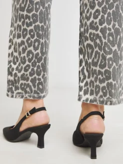 JD Williams Noir - Chaussures à talons à bride arrière à bout pointu Discount