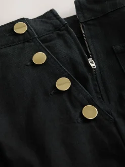 Next Noir - Jeans Ample Or à boutons sur le devant