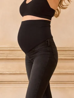 Seraphine Noir - Jeans skinny Grande Premium Grossesse overbump Hot