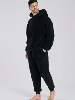 Loungeable Noir - Joggers en sherpa New