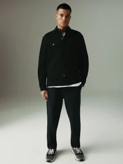 Next Noir - Jogging droit en sergé texturé