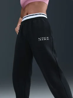 Nike Noir - Jogging oversize en polaire Phoenix taille haute à logo